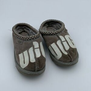 UGG Tasman grey logo slippers little girls size 13